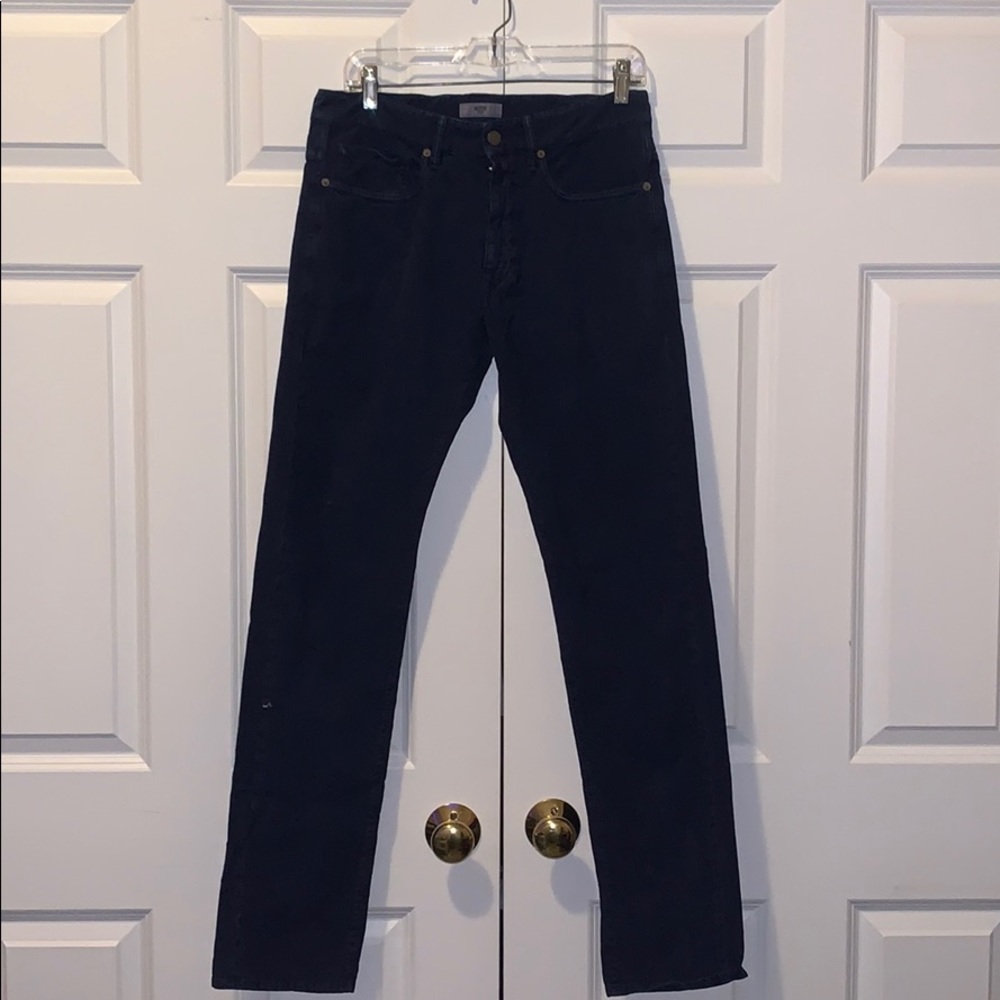 Incotex navy corduroy sky slim pants